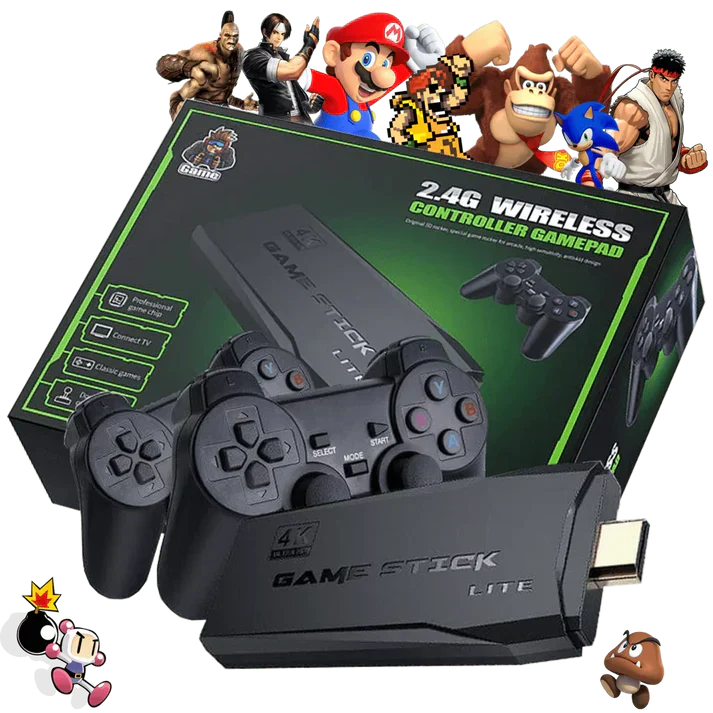 Game Stick Retrò™ 2024 con più di 20.000 Giochi + Omaggio 2 Controller